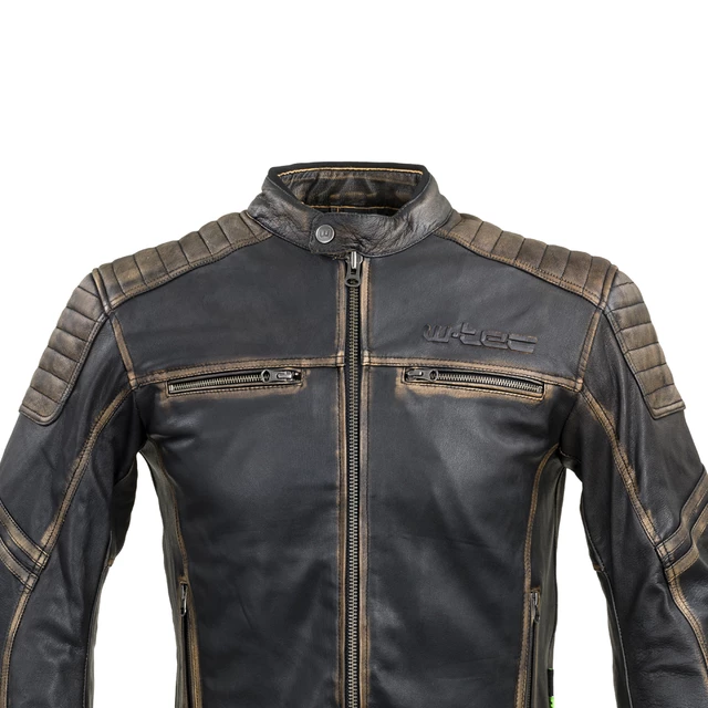 Skórzana kurtka motocyklowa W-TEC Mungelli - Brązowy Vintage