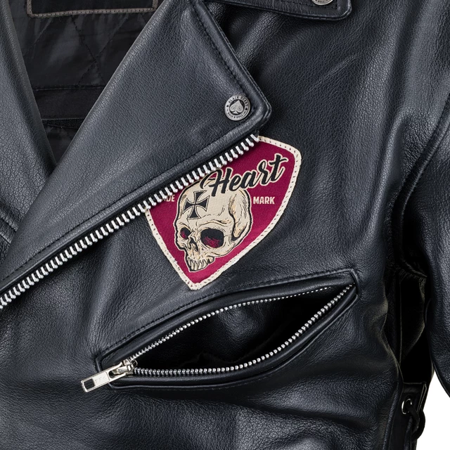 Skórzana kurtka motocyklowe W-TEC Black Heart Perfectis - Czarny