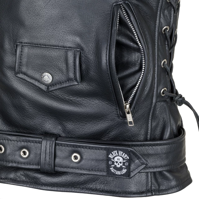 Skórzana kurtka motocyklowe W-TEC Black Heart Perfectis - Czarny