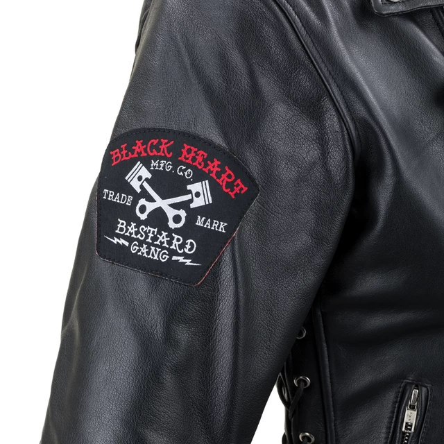 Skórzana kurtka motocyklowe W-TEC Black Heart Perfectis - Czarny