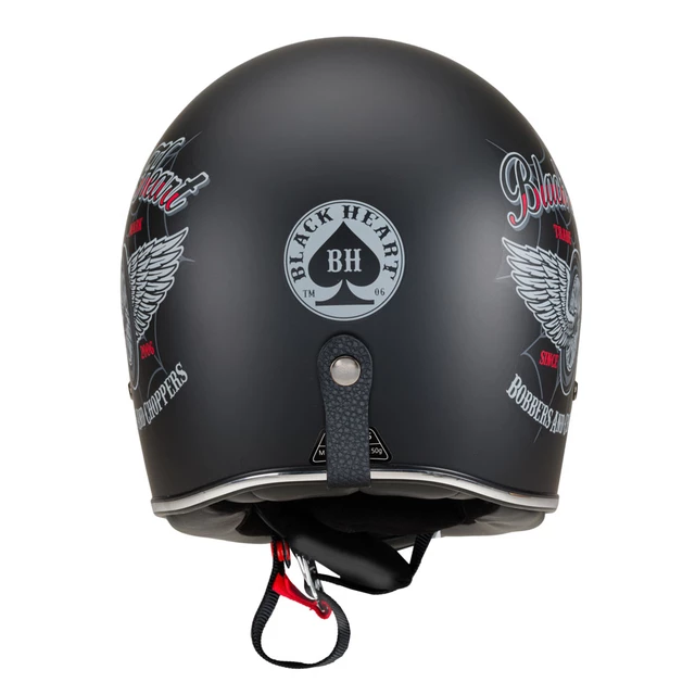 Kask motocyklowy otwarty W-TEC Black Heart Retron ∙ Vintage ∙ 1100 g ∙ ECE 22-05 - Gniewny Czarny