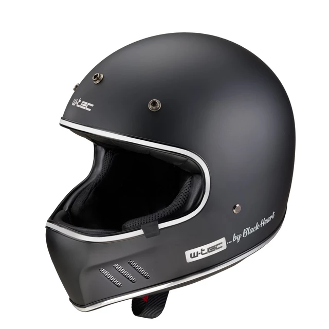 Kask motocyklowy otwarty W-TEC Black Heart Retron ∙ Vintage ∙ 1100 g ∙ ECE 22-05 - Gniewny Czarny