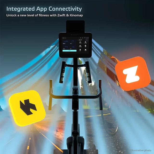 Rower spinningowy inSPORTline ZenRoute 300 ∙ wysoka nośność ∙ opór magnetyczny ∙ 32 poziomy ∙ aplikacje Zwift/Kinomap