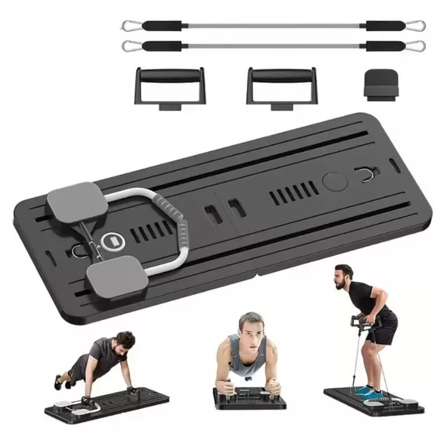 Reformer do pilatesu inSPORTline Trancer Basic ∙ antypoślizgowa deska ∙ składana konstrukcja ∙ stacja na telefon - Czarny