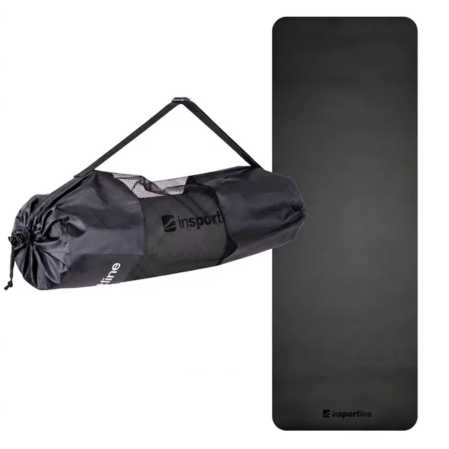 Mata fitness inSPORTline EVA 173x60 ∙ tłumiąca wstrząsy ∙ termoizolacyjna ∙ antypoślizgowa ∙ waga 340 g - Czarny