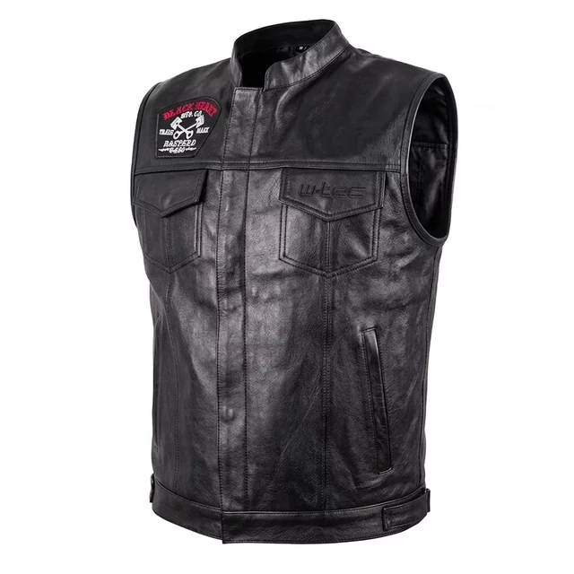 Kamizelka motocyklowa W-TEC Black Heart Rumbler II ∙ 6 kieszeni ∙ zamek ykk i napy ∙ regulacja pasa - Czarny - Czarny