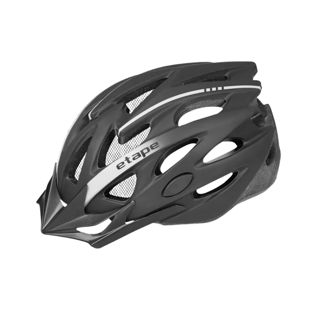Kask rowerowy Etape Twister ∙ 25 otworów wentylacyjnych ∙ siatka na owady ∙ odpinany daszek ∙ elementy odblaskowe