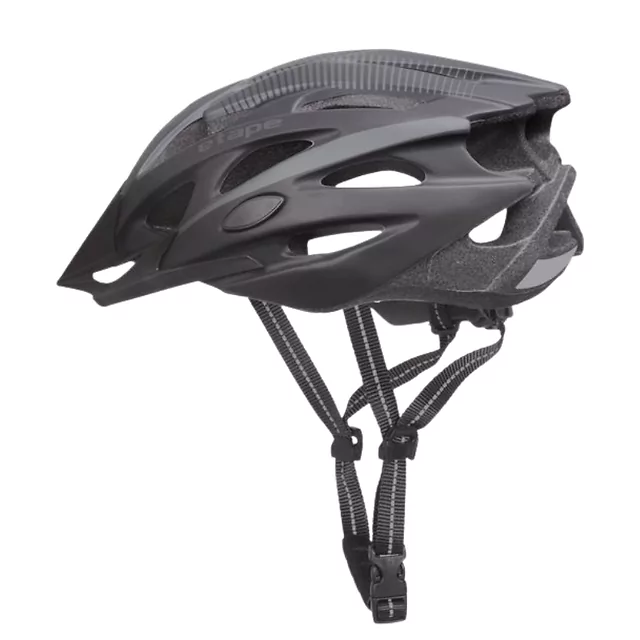 Kask rowerowy Etape Twister ∙ 25 otworów wentylacyjnych ∙ siatka na owady ∙ odpinany daszek ∙ elementy odblaskowe - czarny/tytan matowy