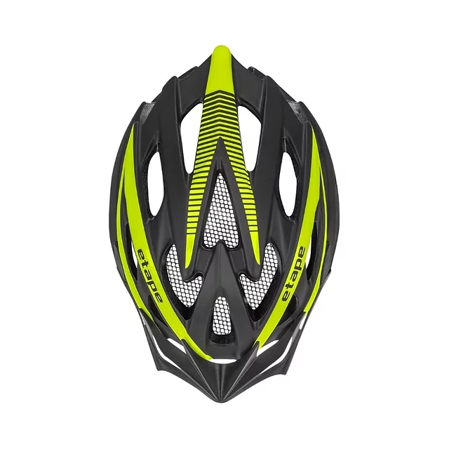 Kask rowerowy Etape Twister ∙ 25 otworów wentylacyjnych ∙ siatka na owady ∙ odpinany daszek ∙ elementy odblaskowe