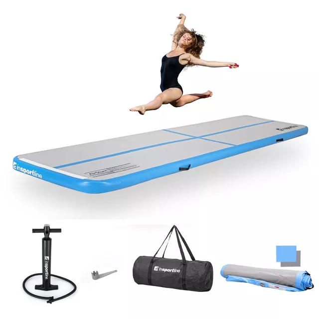 Ścieżka akrobatyczna Airtrack inSPORTline Airstunt 400x100x10 cm ∙ z pompką ∙ nośność 650 kg ∙ wodoodporna ∙ pokrowiec w zestawie