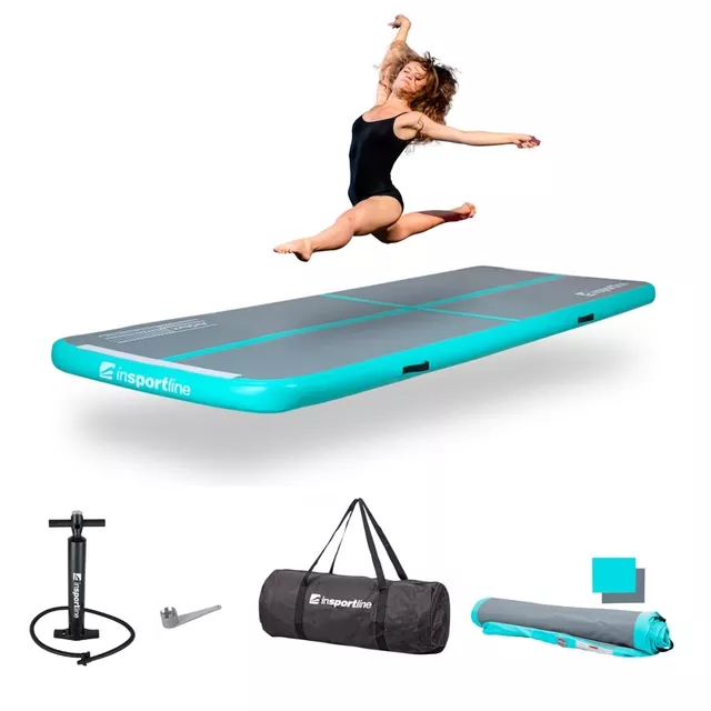 Ścieżka akrobatyczna Airtrack inSPORTline Airstunt 500x100x10 cm ∙ z pompką ∙ nośność 850 kg ∙ wodoodporna ∙ pokrowiec w zestawie