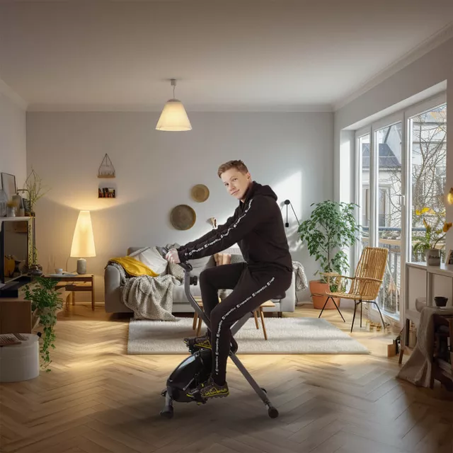 Składany Rower treningowy inSPORTline Xbike - OUTLET - Czarny