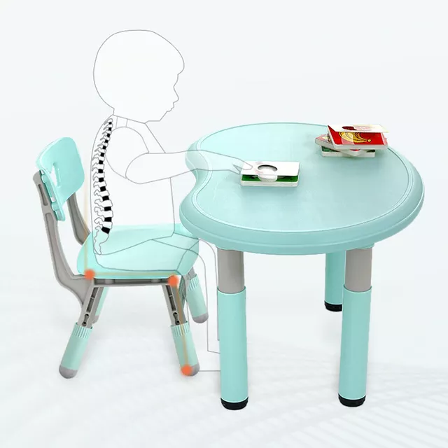 Stolik dziecięcy regulowany z krzesłem inSPORTline Kucerino ∙ ergonomia ∙ antypoślizgowy ∙ lekki ∙ pastelowy design ∙ nośność 40 kg