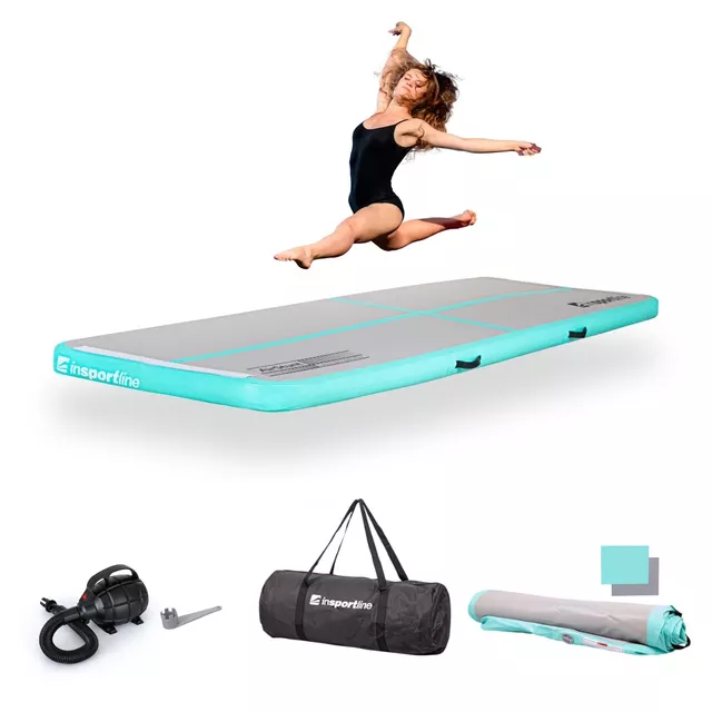 Ścieżka akrobatyczna Airtrack inSPORTline Airstunt 300x100x10 cm ∙ z pompką elektryczną ∙ nośność 500 kg ∙ wodoodporna ∙ torba w zestawie
