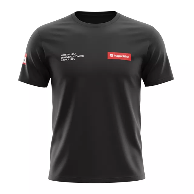 Koszulka męska inSPORTline Signature ∙ 100% bawełna ∙ komfortowy krój ∙ oddychająca ∙ sportowy design - Czarny