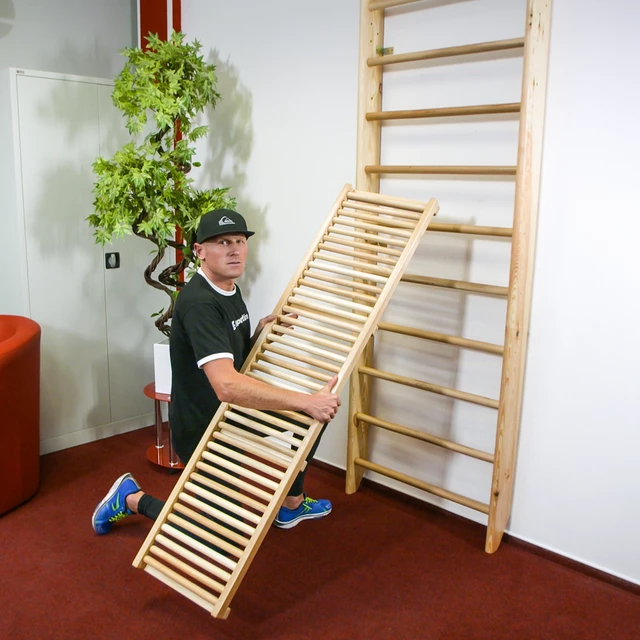 Drabinka gimnastyczna inSPORTline Shapemar 240x90 cm ∙ 13 szczebli ∙ nośność 130 kg ∙ drewno bukowe