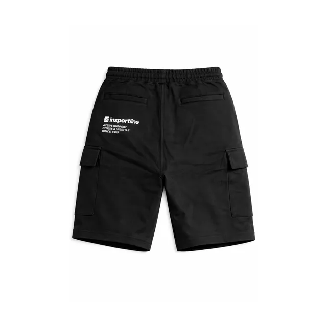 Szorty cargo inSPORTline Signature ∙ krótkie spodenki ∙ unisex ∙ elastyczny pas ∙ przestronne kieszenie ∙ wygodny materiał - Czarny