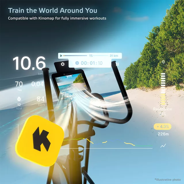 Orbitrek przednionapędowy inSPORTline ZenStride 600 ∙ magnetyczny ∙ 32 poziomy oporu ∙ regulowane nachylenie ∙ Kinomap/Zwift ∙ ekran TFT 10,1"
