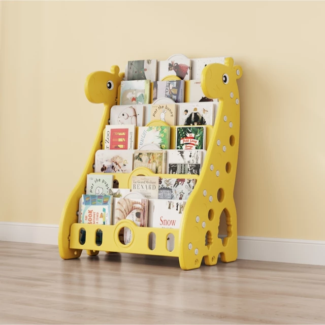 Biblioteczka dziecięca inSPORTline Girafondo ∙ regał na książki ∙ 6 poziomów ∙ nośność 30 kg ∙ HDPE ∙ zaokrąglone krawędzie ∙ regulowana - Niebieski