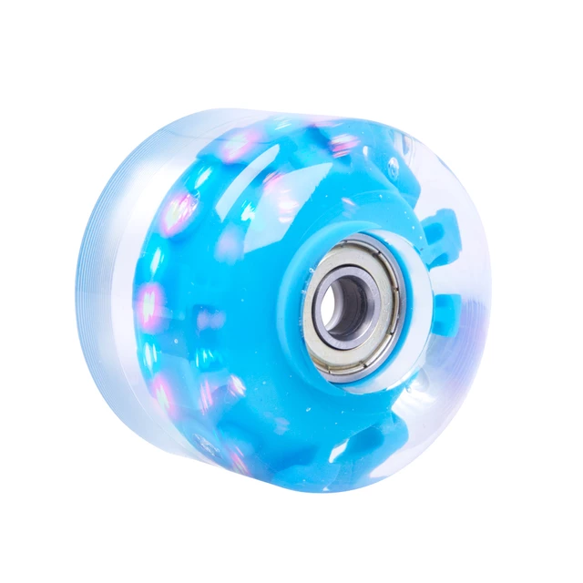 Świecące kółko do deskorolki PU 54*36 mm z łożyskami ABEC 5 - Czarny - Niebieski