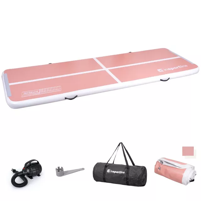 Ścieżka akrobatyczna Airtrack inSPORTline Airstunt 300x100x10 cm ∙ z pompką elektryczną ∙ nośność 500 kg ∙ wodoodporna ∙ torba w zestawie