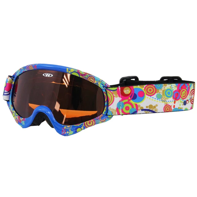 Dziecięce gogle snowboardowe WORKER Sterling z grafiką  ∙ ochrona UV ∙ anti-fog ∙ wentylacja ∙ elastyczny pasek ∙ dla dzieci - Z12_NIEBIESKI - niebieska grafika