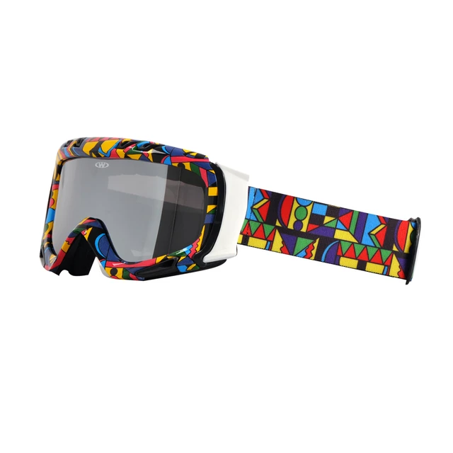 Gogle snowboardowe WORKER Cooper ∙ szkła przydymione lustrzane ∙ ochrona UV ∙ system odmgławiania ∙ regulowany pasek - Kolorowa grafika - Kolorowa grafika