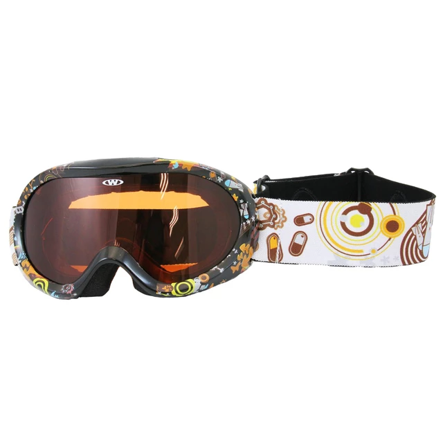 Młodzieżowe gogle narciarskie snowboardowe WORKER Doyle - Czarny graficzny - Czarny graficzny