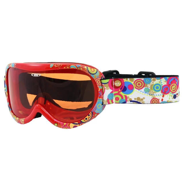 Dziecięce gogle snowboardowe WORKER Miller ∙ design z grafiką ∙ soczewki S2 pomarańczowe ∙ regulowany pasek ∙ antymgła ∙ ochrona UV - Z12- BLK- czarny - Z12-CZERWONY- czerwona grafika