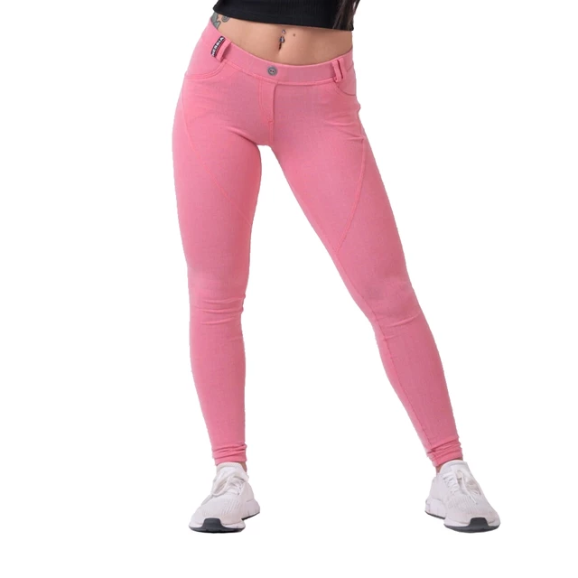 Legginsy damskie Nebbia Dreamy Edition Bubble Butt 537 - Pudrowy Różowy - Pudrowy Różowy