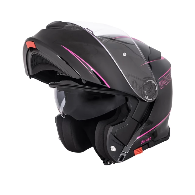 Kask motocyklowy szczękowy z blendą W-TEC Venero - Błyszczący czarno-neonowy żółty
