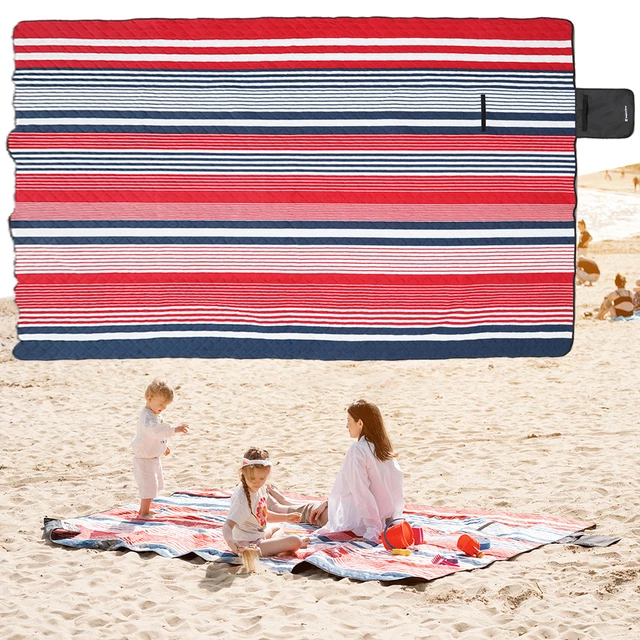 Koc piknikowy mata plażowa inSPORTline Livetino 300x200 cm - noc hibiskusowa
