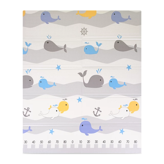 Składana mata dla dziecka inSPORTline Michlino 180x160x1,2 cm ∙ z motywem ∙ pianka XPE ∙ antypoślizgowa ∙ certyfikat EN 71 ∙ torba w zestawie - Góry/Góry Niedźwiedzie