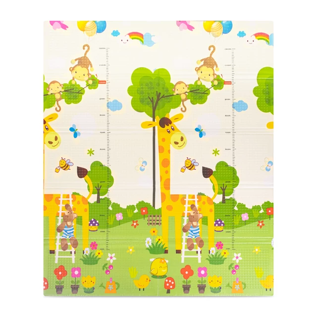 Składana mata dla dziecka inSPORTline Michlino 180x160x1,2 cm ∙ z motywem ∙ pianka XPE ∙ antypoślizgowa ∙ certyfikat EN 71 ∙ torba w zestawie - Góry/Góry Niedźwiedzie