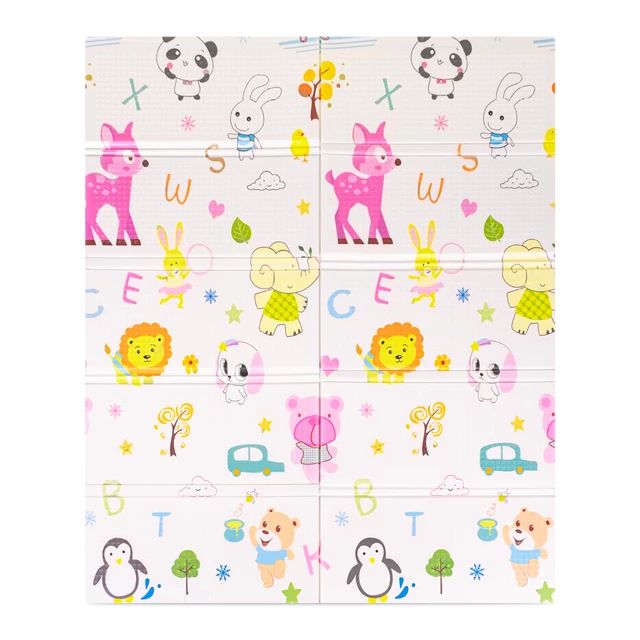 Składana mata dla dziecka inSPORTline Michlino 180x160x1,2 cm ∙ z motywem ∙ pianka XPE ∙ antypoślizgowa ∙ certyfikat EN 71 ∙ torba w zestawie - Góry/Góry Niedźwiedzie