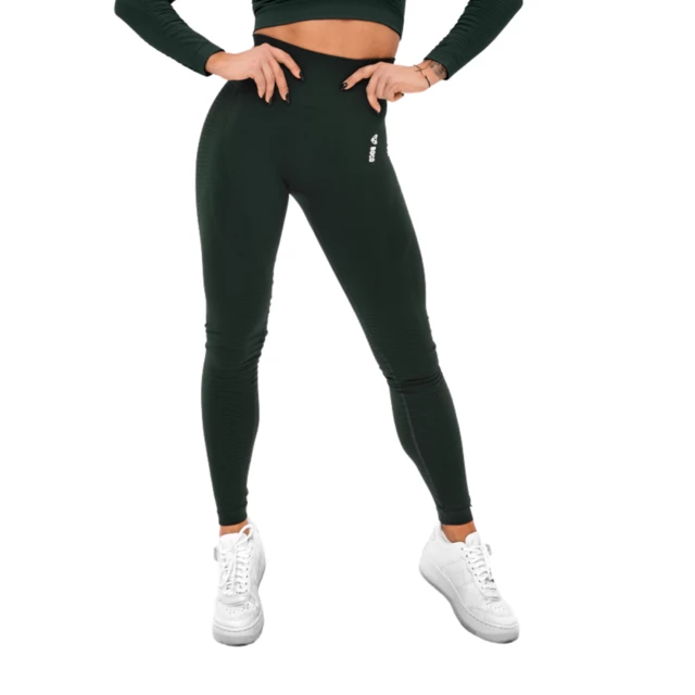 Damskie leginsy Boco Wear Bottle Green Cropped - Zielony - Zielony
