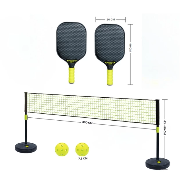 Zestaw do pickleballu inSPORTline RPS300 ∙ 2 rakietki ∙ 2 piłki ∙ siatka regulowana ∙ wytrzymały materiał