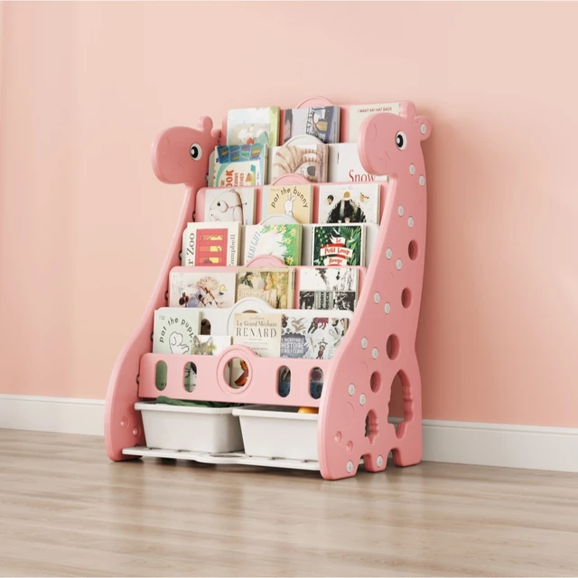 Biblioteczka dziecięca inSPORTline Girafondo ∙ regał na książki ∙ 6 poziomów ∙ nośność 30 kg ∙ HDPE ∙ zaokrąglone krawędzie ∙ regulowana - Niebieski