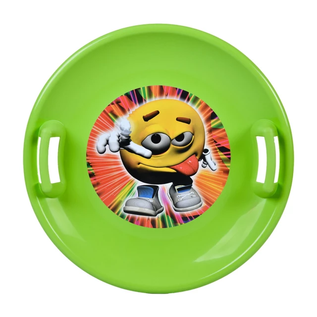 Ślizg na śnieg inSPORTline STT Jabłuszko ∙ dla dzieci ∙ nośność 50 kg ∙ utwardzony plastik - zielony kameleon - zielony chłopiec emoji