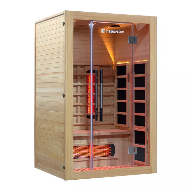 Sauna na podczerwień inSPORTline Trevirke 200 ∙ 9 promienników ∙ chromoterapia ∙ Bluetooth ∙ 65 °C ∙ sterowanie panel