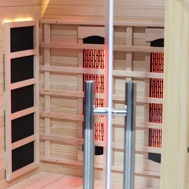Sauna na podczerwień inSPORTline Trevirke 200 ∙ 9 promienników ∙ chromoterapia ∙ Bluetooth ∙ 65 °C ∙ sterowanie panel