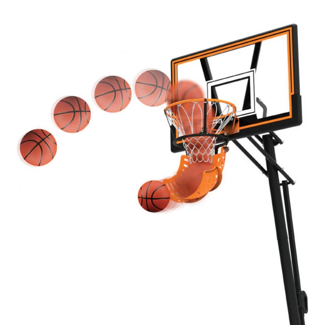 Rebounder / podajnik piłek na obręcz inSPORTline Returno ∙ regulowany kąt ∙ średnica 32 cm ∙ obrót 360° - Czarny