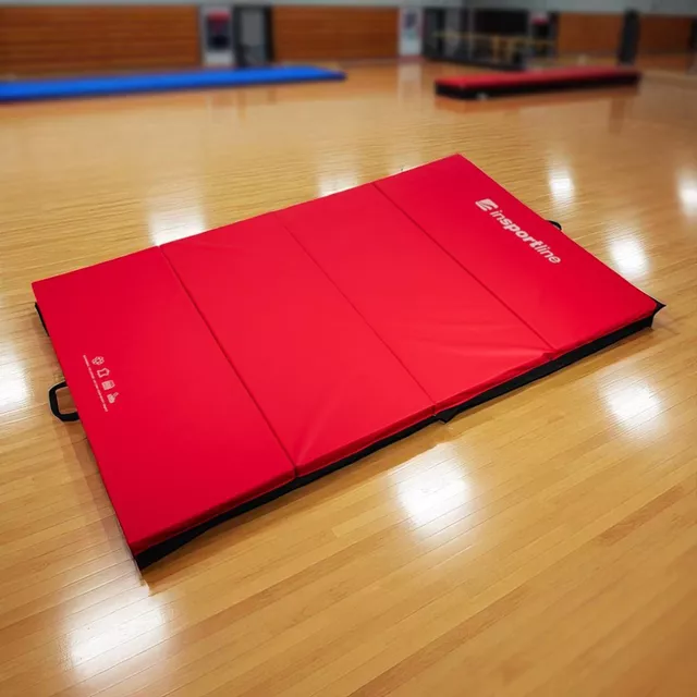 Składany materac gimnastyczny mata inSPORTline Kvadfold 200x120x5 cm - Brązowy
