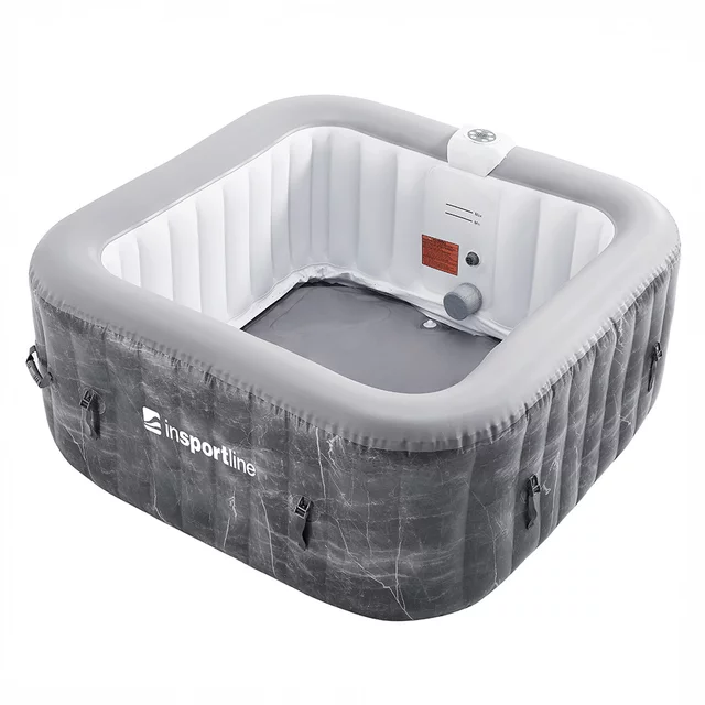 Dmuchane jacuzzi inSPORTline Kamilia 155x155x65 cm ∙ 110 dysz ∙ masaż bąbelkowy ∙ podgrzewanie ∙ filtracja ∙ system samopompujący