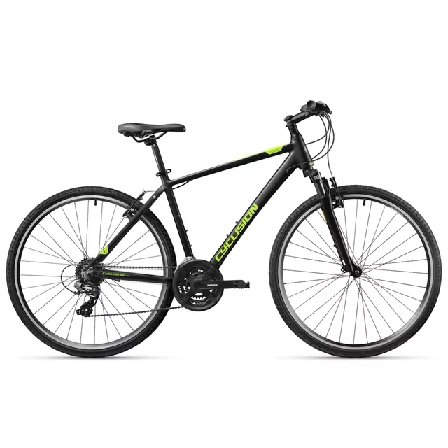 Męski rower crossowy Cyclision Zodin 5 MK-II 28" ∙ napęd Shimano 21 biegów ∙ amortyzowany widelec ∙ rama aluminiowa ∙ V-brake - Azure Steel - Midnight Lime