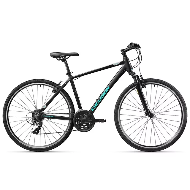 Męski rower crossowy Cyclision Zodin 5 MK-II 28" ∙ napęd Shimano 21 biegów ∙ amortyzowany widelec ∙ rama aluminiowa ∙ V-brake - Azure Steel - Dark Minty