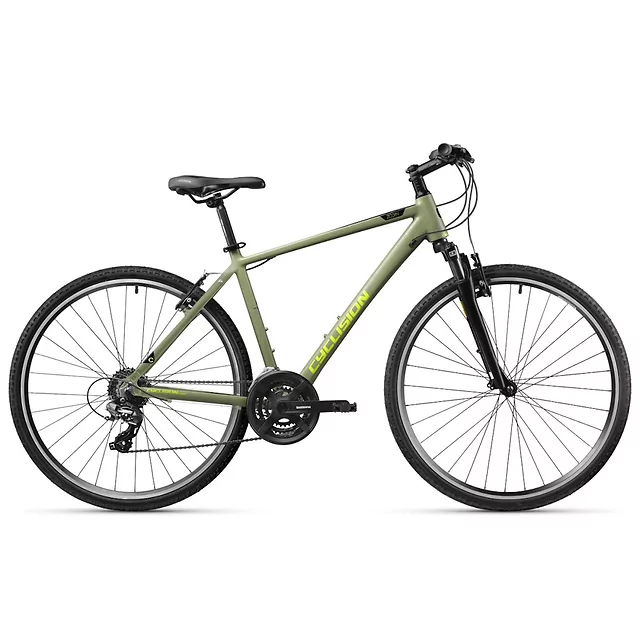 Męski rower crossowy Cyclision Zodin 5 MK-II 28" ∙ napęd Shimano 21 biegów ∙ amortyzowany widelec ∙ rama aluminiowa ∙ V-brake - Azure Steel - Flash Army