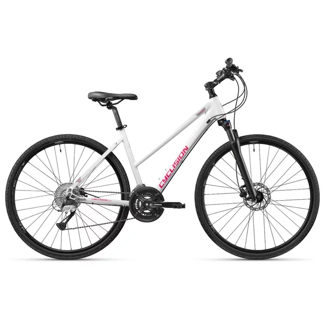 Damski rower crossowy Cyclision Zodya 3 MK-II 28" ∙ hydrauliczne hamulce Shimano ∙ amortyzowany widelec z blokadą ∙ 16 przełożeń - Blue Edge - Snowberry