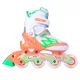 Regulowane rolki uniwersalne Worker Nubila ∙ ABEC 5 Carbon ∙ aluminiowa rama ∙ MicroLock ∙ Comfort Fit - Pomarańczowo-zielono-biały