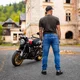 Buty motocyklowe męskie W-TEC Milwook ∙ skóra zamszowa ∙ membrana wodoodporna ∙ ochrona kostek ∙ oddychające - Szaro-czarny
